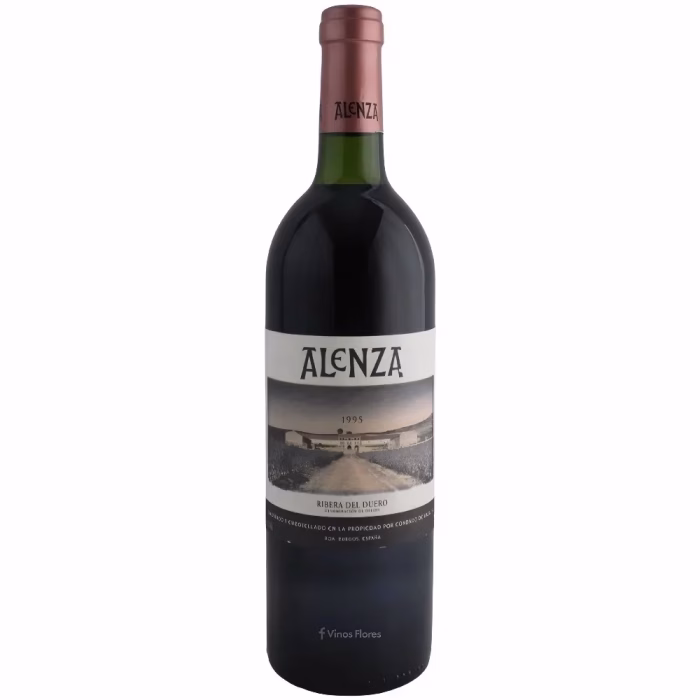 Botella de vino tinto Alenza Crianza 1995 Condado de Haza Ribera del Duero