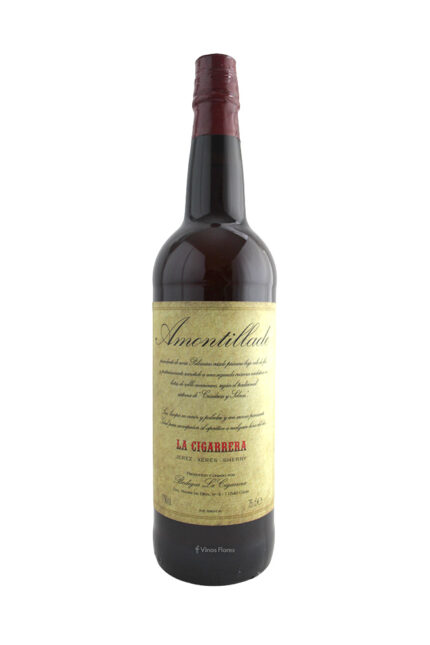 Botella de vino generoso de Jerez Amontillado La Cigarrera de Bodegas La Cigarrera Jerez-Xérès-Sherry
