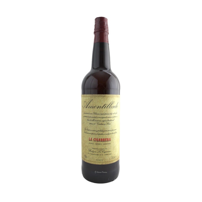 Botella de vino generoso de Jerez Amontillado La Cigarrera de Bodegas La Cigarrera Jerez-Xérès-Sherry