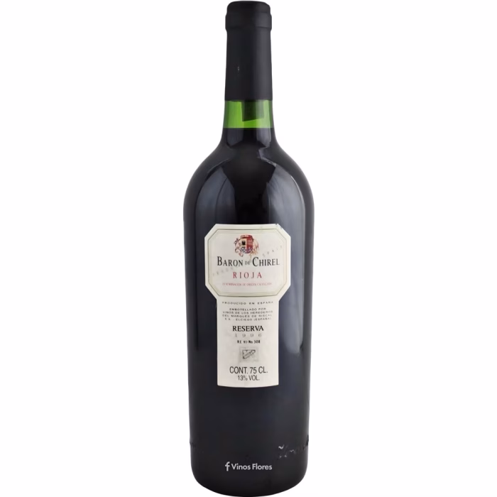 Botella de vino tinto Barón de Chirel Reserva 1996 Marqués de Riscal Rioja