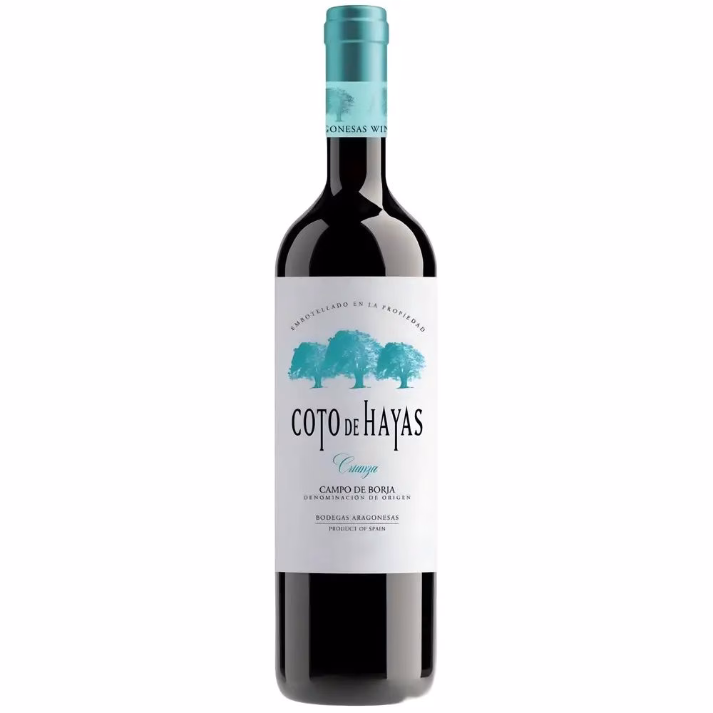 Botella de vino tinto Coto de Hayas Crianza 2020 de Bodegas Aragonesas