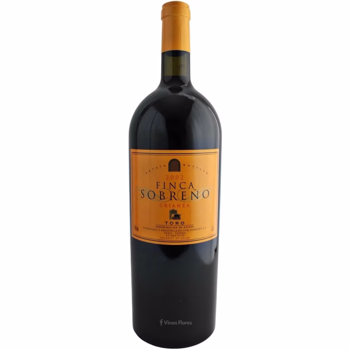 Botella de vino tinto Crianza Finca Sobreño 2002 formato Magnum (1,5L) de la denominación de origen Toro