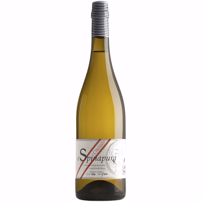 Botella de vino blanco generoso Fino Espinapura Cruzado de Bodegas Sauci D.O. Condado de Huelva
