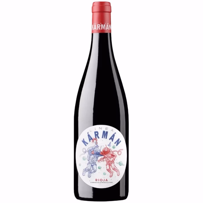 Botella de vino tinto Línea Kármán de Bodegas KarmanWines Rioja
