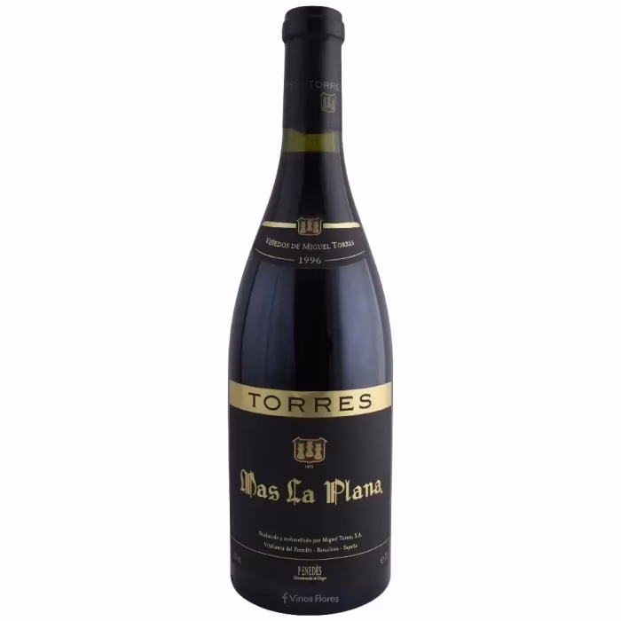 Botella de vino tinto Mas la Plana 1996 Familia Torres Penedès