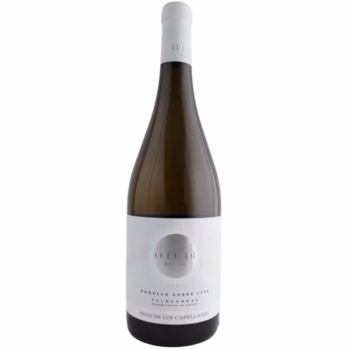 Botella de vino blanco con crianza O Luar do Sil Godello Sobre Lías 2021 Pago de los Capellanes Valdeorras