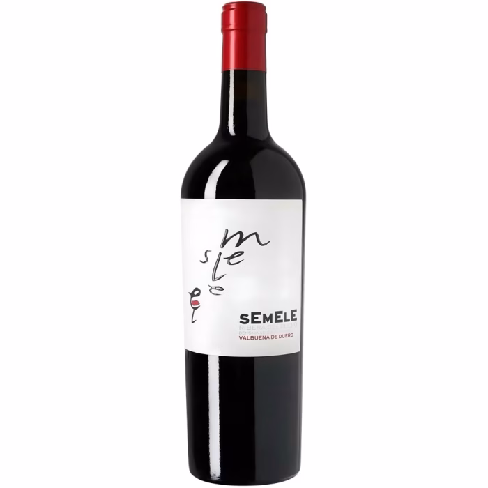 Botella de vino tinto Semele Crianza de Bodegas Montebaco en Ribera del Duero