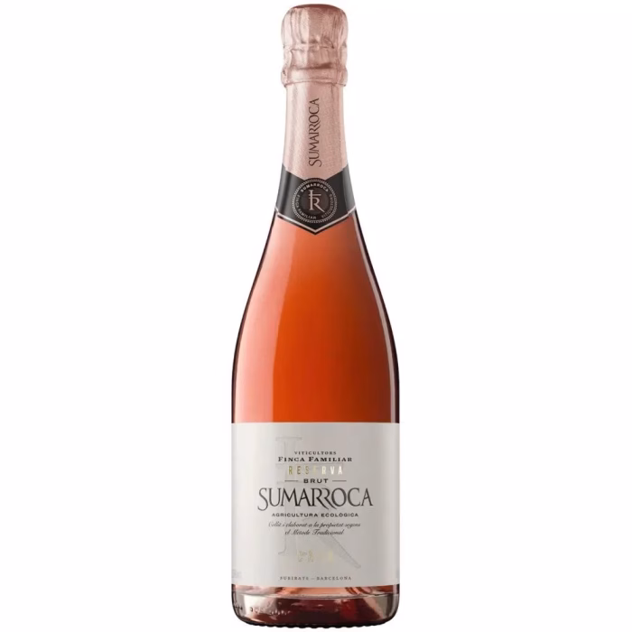 Botella de vino espumoso cava Sumarroca Brut Reserva Rosé 2023 de Bodegas Sumarroca Ecológico