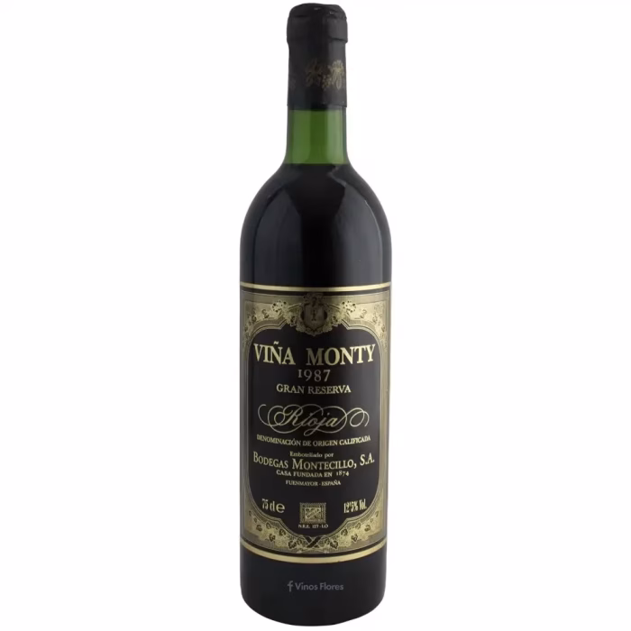 Botella de vino tinto Viña Monty Gran Reserva 1987 Bodegas Montecillo Rioja