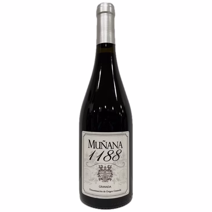 Botella de vino tinto Muñana 1188 Cabernet Sauvignon Crianza 2020 de Bodegas Muñana DOP Granada