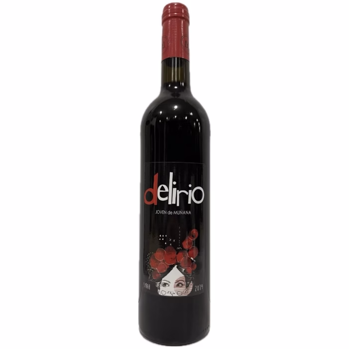 Botella de vino tinto Delirio Joven 2019 de Bodegas Muñana VT. Altiplano de Sierra Nevada