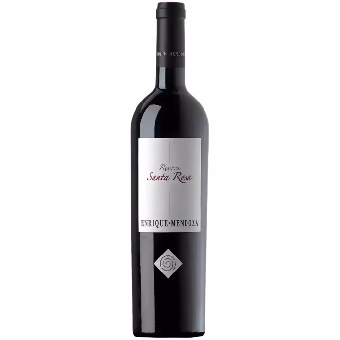 Botella de vino tinto Reserva Santa Rosa 2021 de Bodegas Enrique Mendoza en Alicante