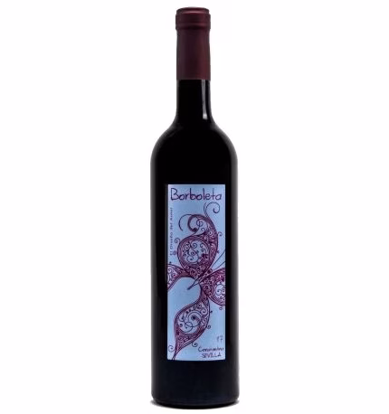 Botella de vino tinto Borboleta 2023 de Bodega La Margarita IGP Sevilla