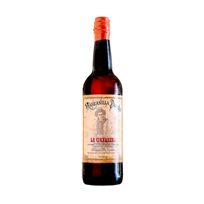 Botella de vino generoso de Jerez Manzanilla Pasada La Cigarrera de Bodegas La Cigarrera Manzanilla de Sanlúcar de Barrameda