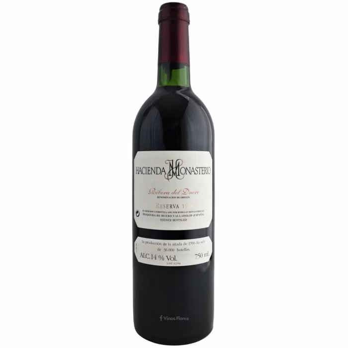 Botella de vino tinto Hacienda Monasterio Reserva 1996 Ribera del Duero