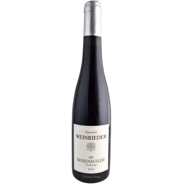 Botella de vino blanco Weinrieder Beerenauslese Chardonnay Birthal 2004 37,5cl. denominación de origen Niederösterreich