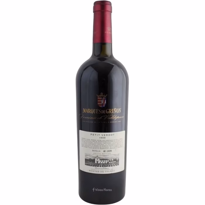 Botella de vino tinto Marqués de Griñón Petit Verdot 1999 Bodega Marqués de Griñón Family Estates Dominio de Valdepusa