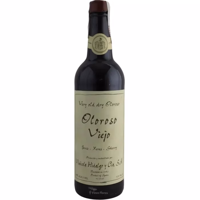 Botella de vino generoso Oloroso Viejo Hidalgo VORS de Vinícola Higalgo y Cia. Jerez-Xérès-Sherry