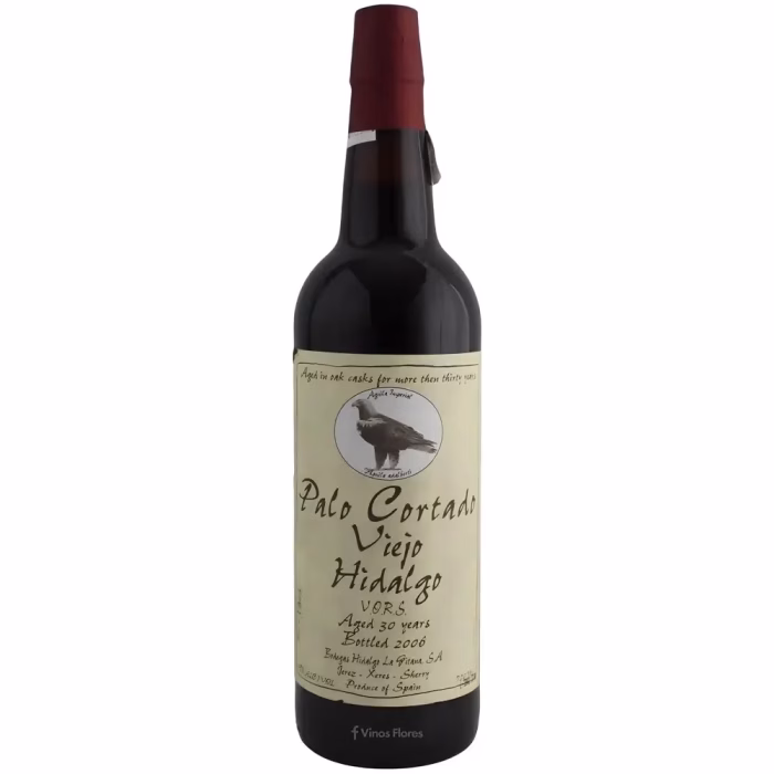 Botella de vino generoso Palo Cortado Viejo Hidalgo VORS de Bodegas Hidalgo La Gitana en Jerez-Xérès-Sherry