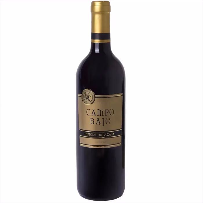 Botella de vino tinto Campo Bajo Especial de la Casa de Bodegas Alazán