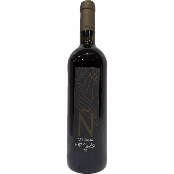 Botella de vino tinto Muñana Petit Verdot 2010 de Bodegas Muñana en VT. Altiplano de Sierra Nevada