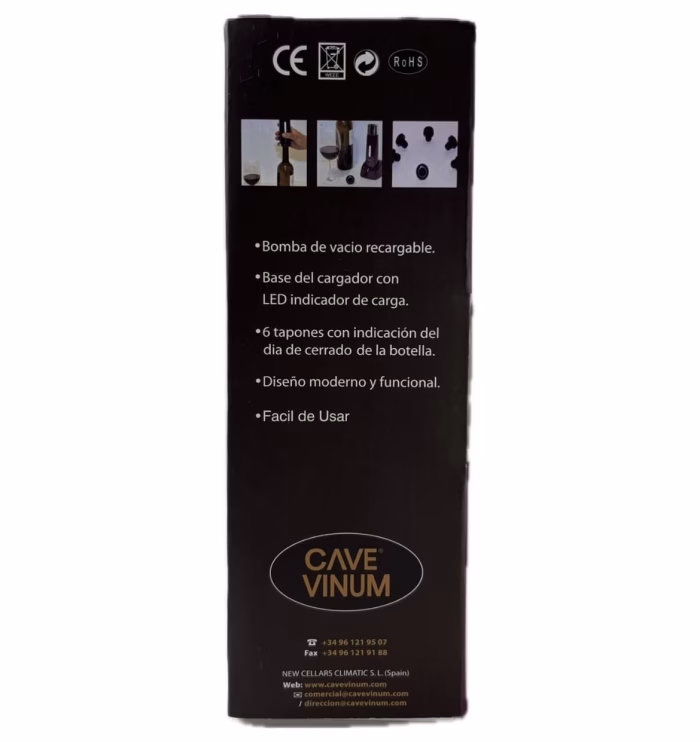 Wine Preserver 6 tapones Bomba de Vacío Automático CV-WP-1 - Cave Vinum - Imagen 4