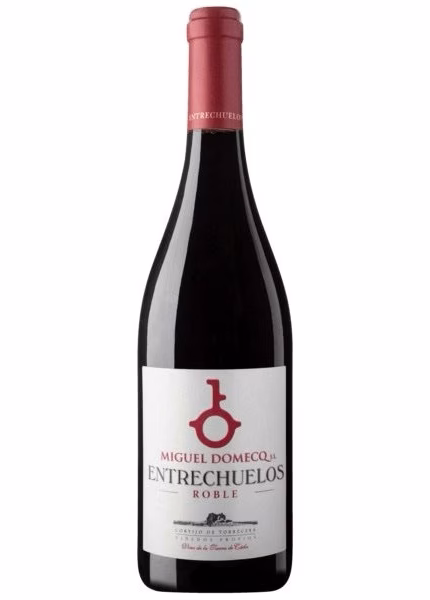 Botella de vino tinto Entrechuelos Roble 2023 de Bodega Miguel Domecq VT. Cádiz