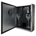 Estuche Champagne Gosset Negro 2 Copas + Tapón