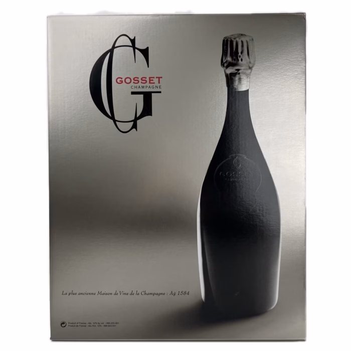 Estuche Champagne Gosset Gris 2 Copas + Tapón - Imagen 4