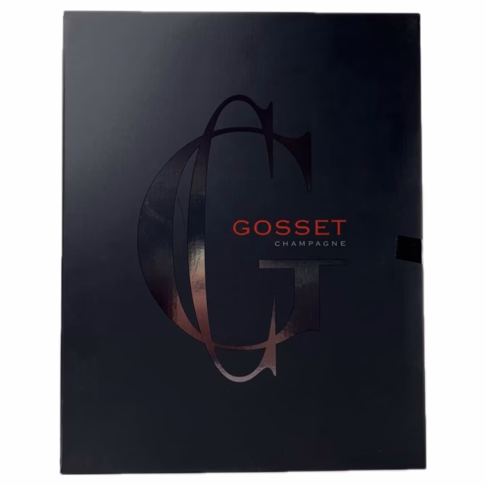 Estuche Champagne Gosset Negro 2 Copas + Tapón - Imagen 3