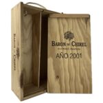 Caja de Madera 2 botellas Barón de Chirel 2001 - Imagen 2