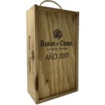 Caja de Madera 2 botellas Barón de Chirel 2001