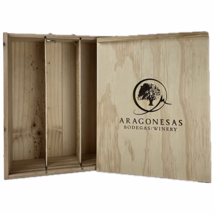 Caja de Madera 3 Botellas Bodegas Aragonesas - Imagen 2