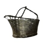 Basket Canasta Vino Metal Plata - Hecha a Mano