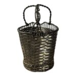 Basket Canasta Vino Metal Plata - Hecha a Mano - Imagen 3