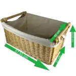 Cesta de Mimbre Ropa Revestido de Tela - Artesanía Parras - Imagen 4