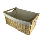 Cesta de Mimbre Ropa Revestido de Tela - Artesanía Parras - Imagen 3
