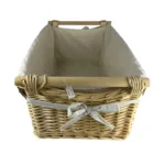 Cesta de Mimbre Ropa Revestido de Tela - Artesanía Parras - Imagen 2