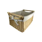 Cesta de Mimbre Ropa Revestido de Tela - Artesanía Parras
