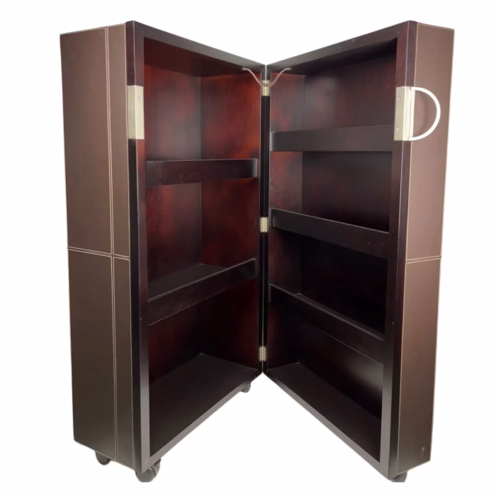 Mueble Bar Cuero Espresso Puerta - Imagen 8
