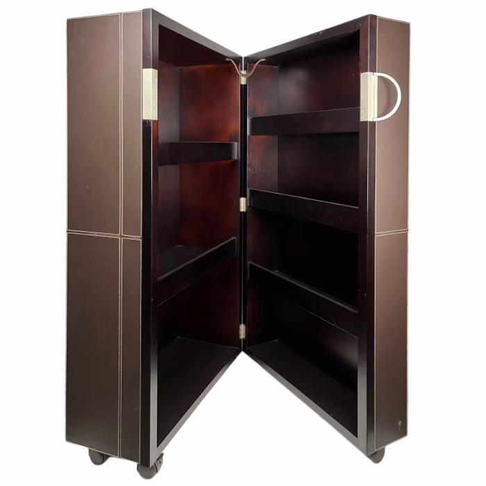 Mueble Bar Cuero Espresso Puerta - Imagen 4