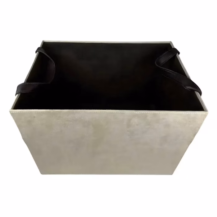Revistero de suelo rectangular fabricado en piel vacuna de alta calidad marca Giner Cerda