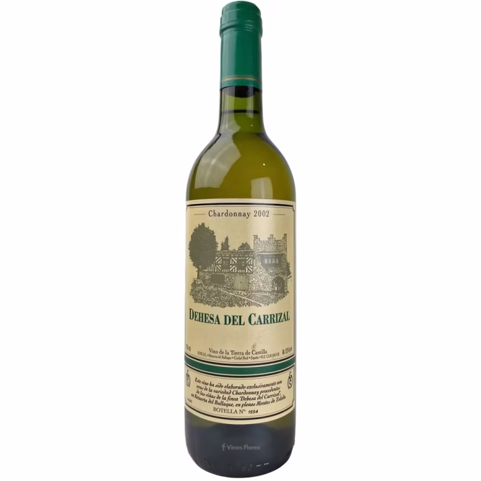 Botella de vino blanco Dehesa del Carrizal Chardonnay 2002 Vino de la Tierra de Castilla