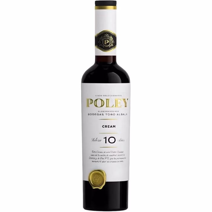 Botella de vino generoso Cream Marqués de Poley Solera 10 Años de Bodegas Toro Albalá de Montilla-Moriles